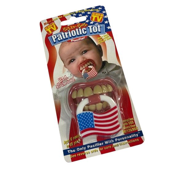 Billy-Bob Patriotic Tot Pacifier As Seen on TV  Rare Collectible New in Package - Picture 1 of 1